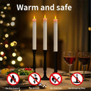 LED flickering taper candles with remote control for parties and occasions