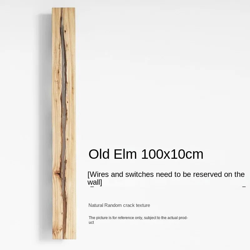 Solid wood wabi-sabi wall light for interior decor - vue 9 sur 11