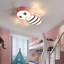 Pink and gold bee ceiling light for children's rooms