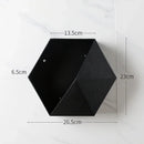 hexagonal wooden wall rack for books and decorations