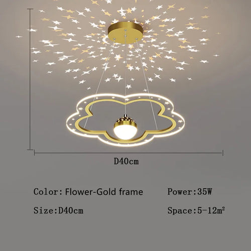 Creative luminous star chandelier for children's room - vue 21 sur 21