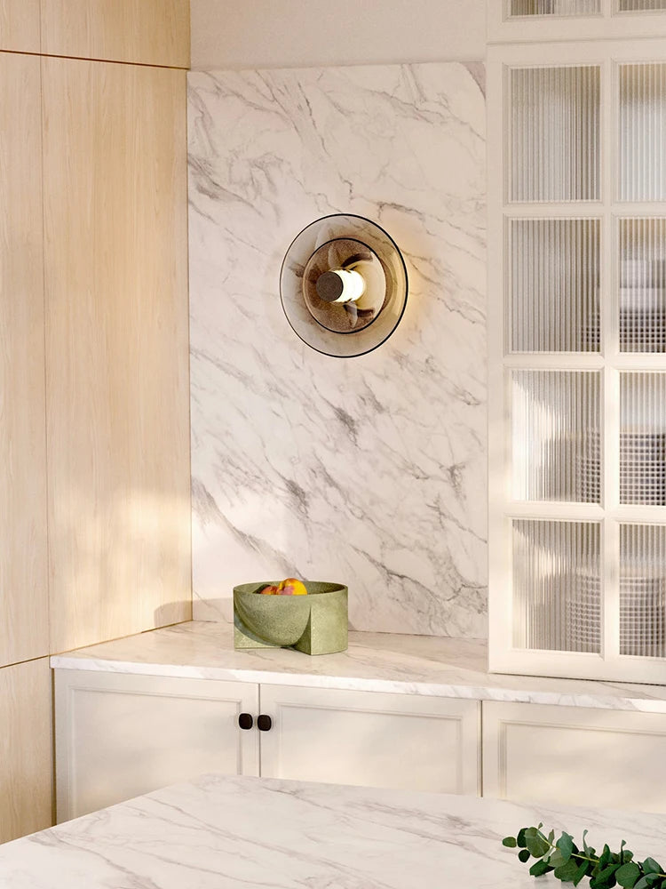 Creative minimalist glass LED wall light for interior