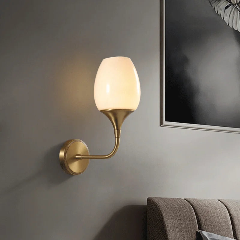 Postmodern copper wall light with minimalist Nordic LED