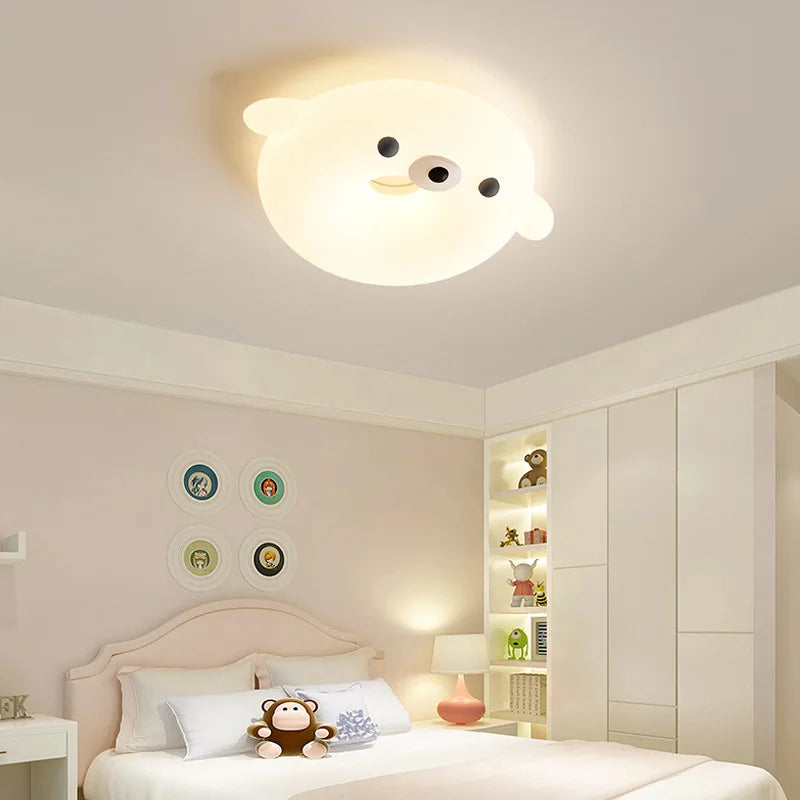 Cute cat LED ceiling light for children's room prince and princess - vue 5 sur 13