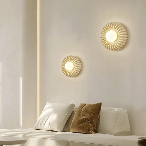 Premium retro round white glass wall light - vue 3 sur 8