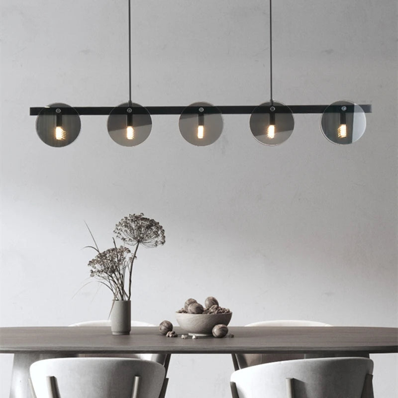 Modern black glass pendant light