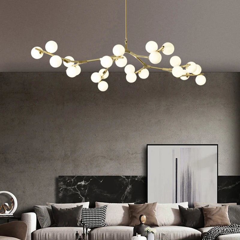 Modern Nordic LED chandelier with glass balls