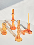 Conical glass candle holder for festive home decoration