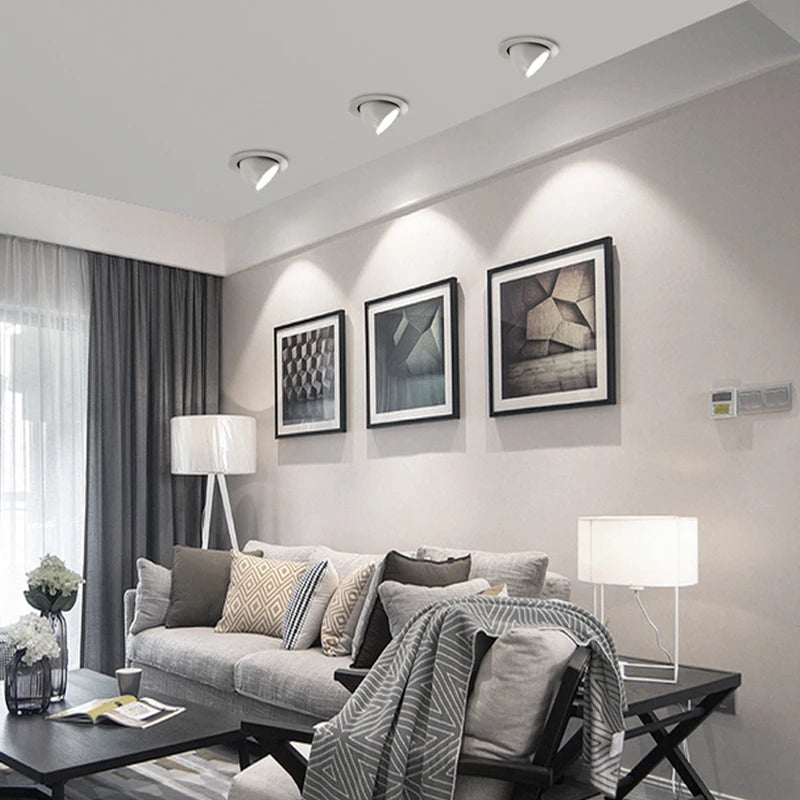 Dimmable LED recessed spotlight 360 degree adjustable ceiling light for bedroom and hallway - vue 5 sur 6
