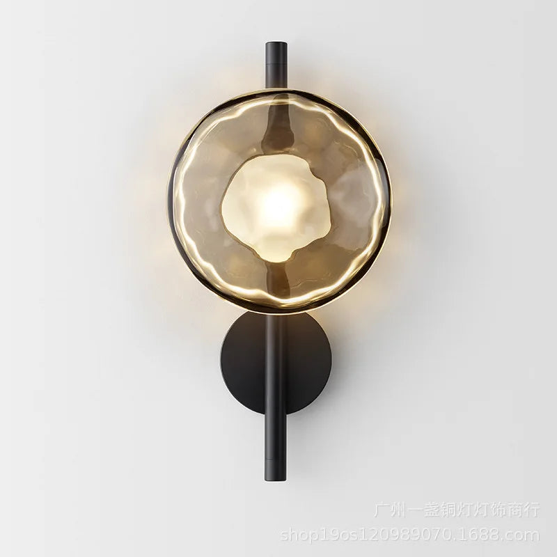 Modern minimalist glass LED wall light for interior decoration