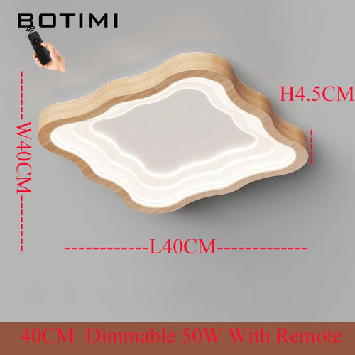 Rectangular wooden LED ceiling light - vue 10 sur 11