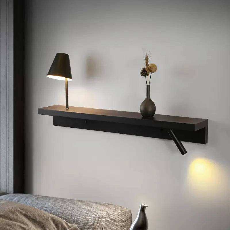 Bedside wall light with shelf 3W