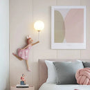 Creative 3d wall light with moon lampshade for girls’ nursery