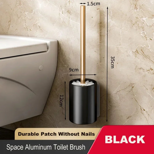 Aluminium wall-mounted brush with no-drill installation for effective cleaning - vue 9 sur 10
