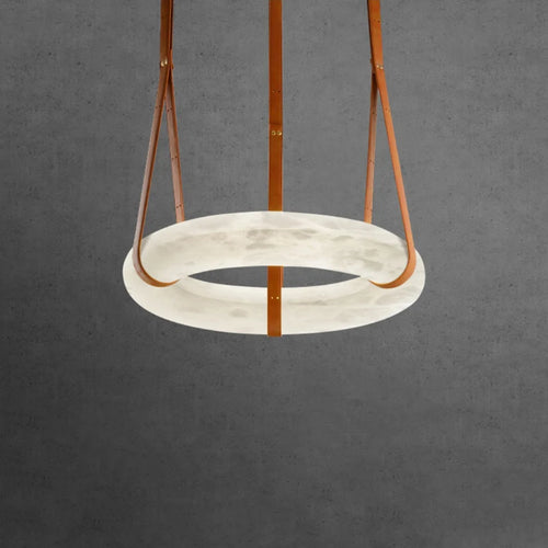 Luxury circular marble LED pendant chandelier - vue 2 sur 7