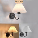 Retro pleated fabric wall light