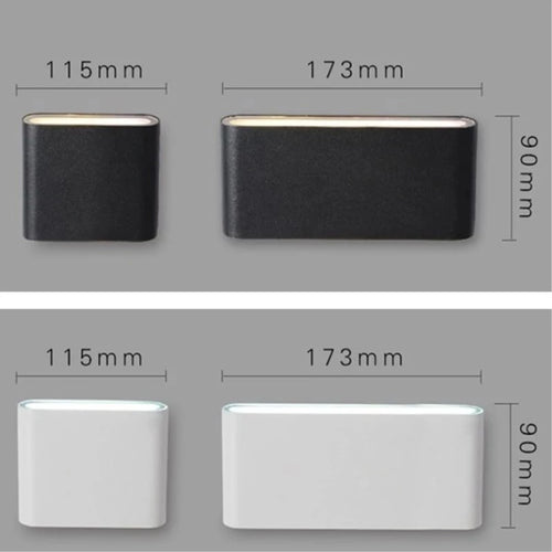 Modern waterproof LED wall light decorative indoor outdoor aluminium - vue 5 sur 15