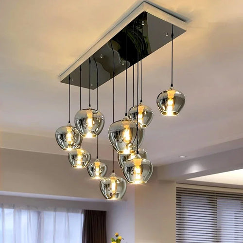 Glass chandelier for elegant indoor lighting - vue 6 sur 7