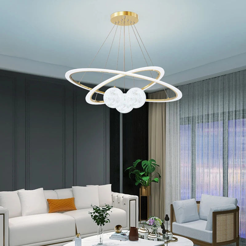 Nordic design glass chandelier creative decorative indoor lighting - vue 5 sur 11