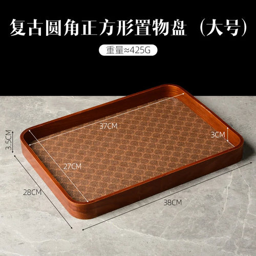 Luxury leather tea tray for decorative storage and jewellery - vue 7 sur 7