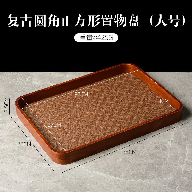 Luxury leather tea tray for decorative storage and jewellery - vue 6 sur 7