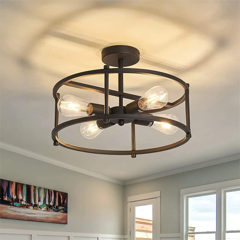 Black metal chandelier for versatile indoor lighting