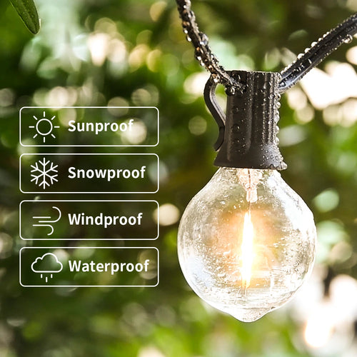 Vintage LED outdoor string lights for garden - vue 3 sur 6