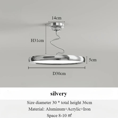 Modern minimalist Nordic aluminium chandelier with LED lights - vue 14 sur 18