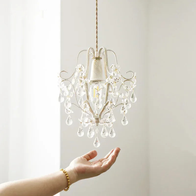 Retro crystal water drop pendant light for elegant decoration