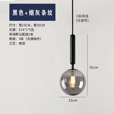 Modern glass pendant light for elegant interior decor - vue 12 sur 24