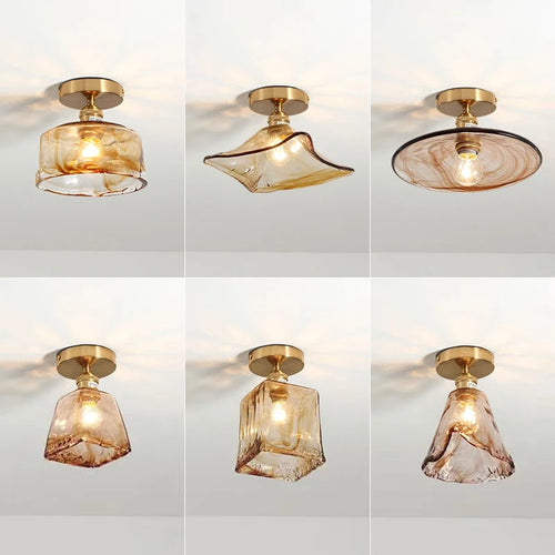 Nordic industrial decorative glass LED ceiling light - vue 2 sur 12