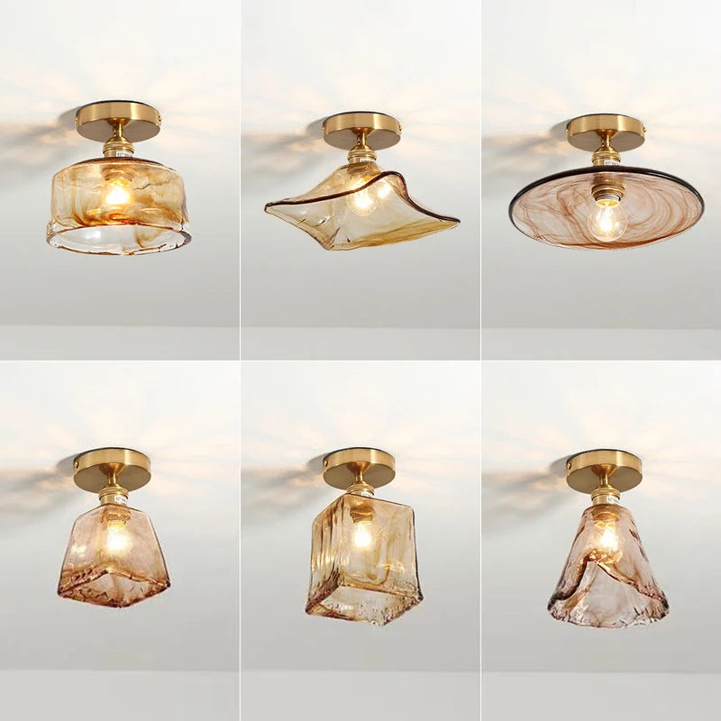Nordic industrial decorative glass LED ceiling light