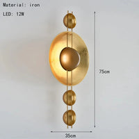 Art deco gold metal wall light for interior decoration
