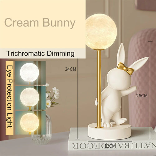 Nordic pink rabbit table lamp - vue 11 sur 16