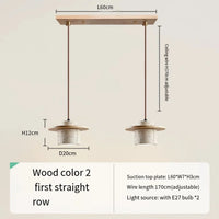 Japanese minimalist style LED pendant light in walnut and travertine