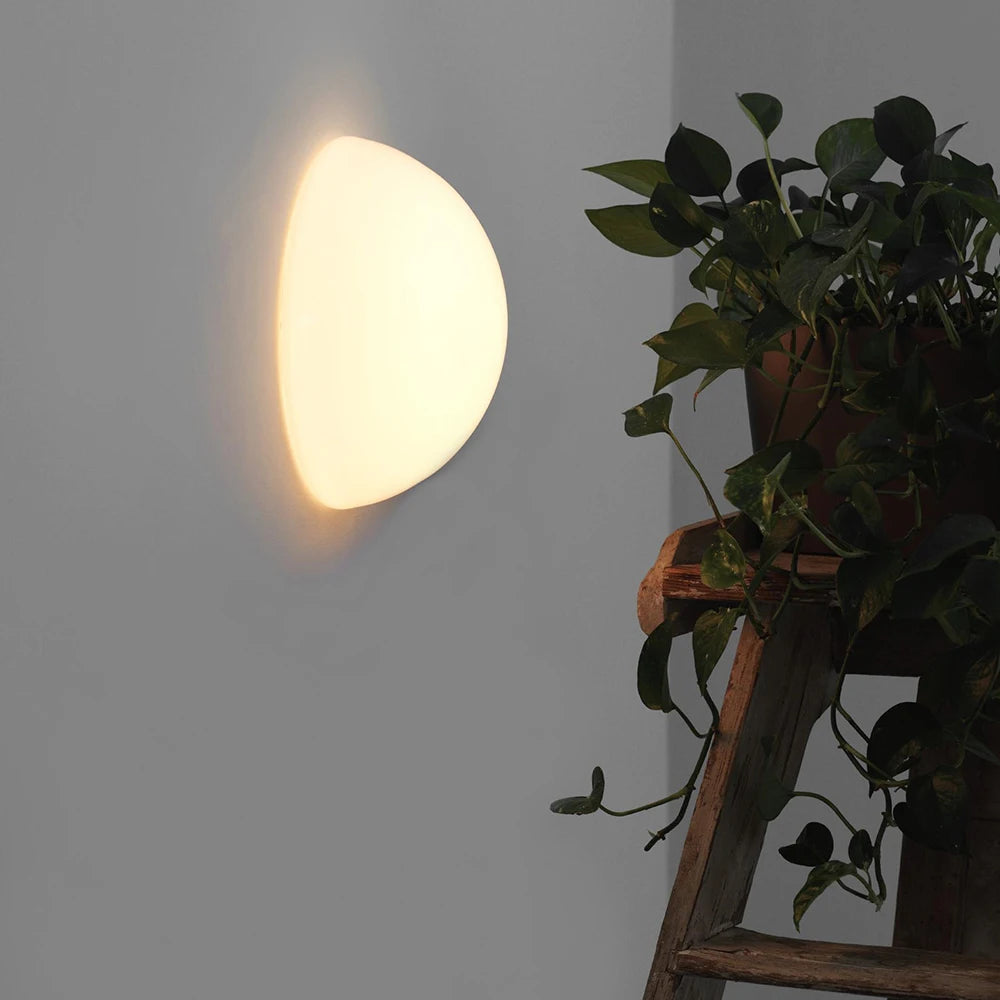 Minimalist nordic hemisphere glass wall light