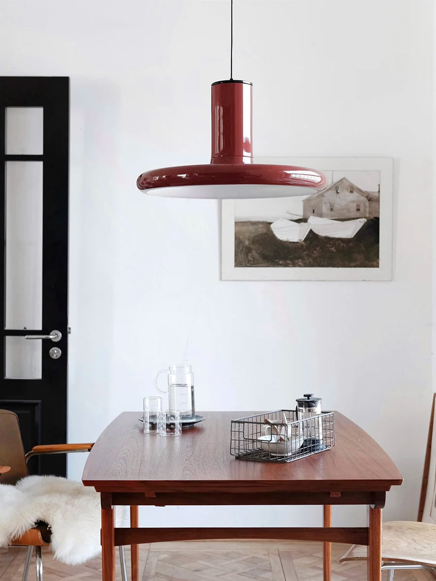 Red vintage nordic UFO pendant light