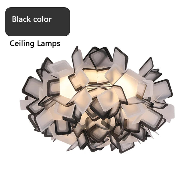 suspension fleur design italie led acrylique pour salon chambre