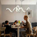 Decorative S-shaped aluminium LED pendant light
