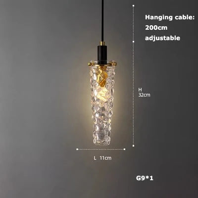 Art deco crystal glass pendant light with LED lighting - vue 25 sur 25