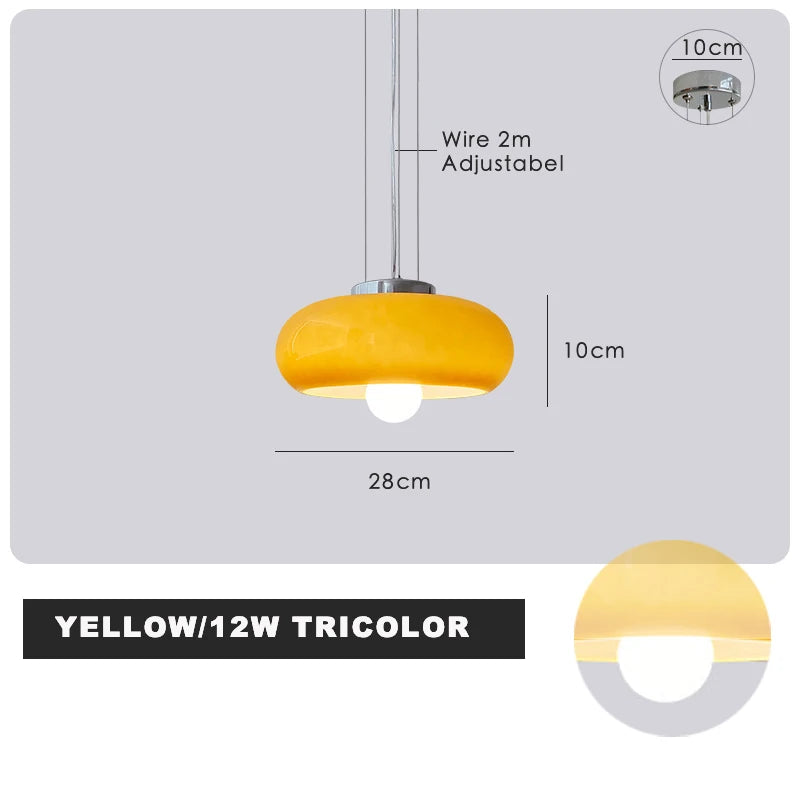 Nordic retro Bauhaus chandelier in metal and glass - vue 14 sur 14