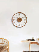 Transparent minimalist wall clock, tree leaf pointer, wood grain wall clock, silent living room, bedroom, office, and holiday de