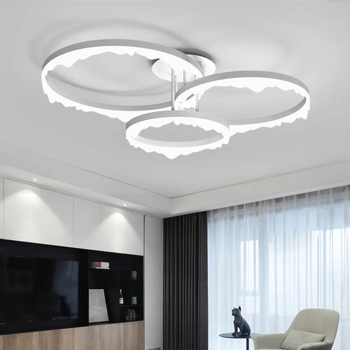 Modern minimalist LED chandelier elegant indoor lighting design - vue 4 sur 8