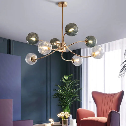 Luxury Nordic glass ball chandelier - vue 4 sur 9