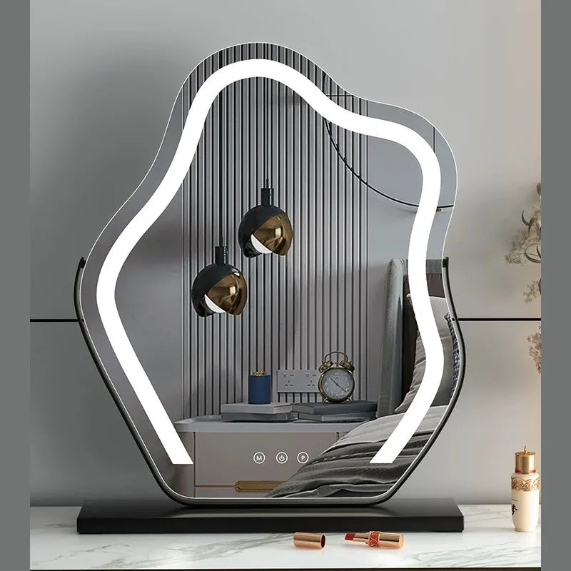 Vanity Mirror with Lights, Bathroom Mirror with Dimmable 3 Modes, 360° Rotary Touch Screen Control, Suable for Bedroom