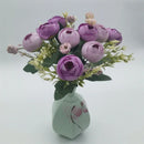 Silk rose bouquet artificial garden decoration flowers