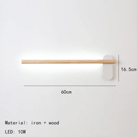 Nordic adjustable minimalist wood and metal wall light