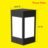 Decorative solar column lantern for garden and outdoor