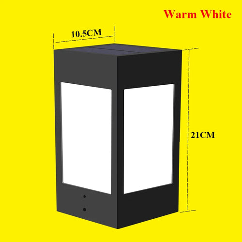 Decorative solar column lantern for garden and outdoor