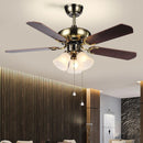 Modern ceiling fan with light and wooden 5-blade design